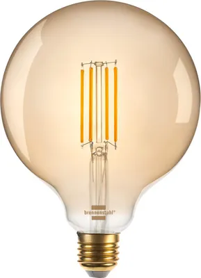Produktbild von Brennenstuhl Connect WiFi Filament LED Lampe Standard (Vintage Glühbirne kompatibel mit Amazon Alexa und Google Assistant, E27, 470lm, 4,9W, warmweiß 2200K, stufenlos dimmbar, Retro, kostenfreie App)