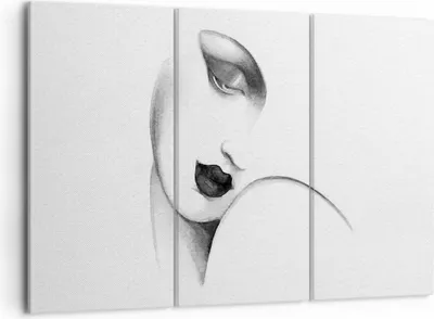 Produktbild von Bild auf Leinwand - Leinwandbild - 3 Teile - Porträt Frau Skizze - 105x70cm - Wand Bild - Wanddeko - Wandbilder - Leinwanddruck - Bilder - Wanddekoration - Leinwand bilder - Wandbild - CE105x70-4475