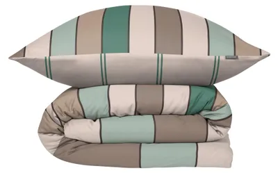 Produktbild von SCHIESSER Bettwäscheset Knut | Gestreift | Renforcé | 2-teilig | 100% Baumwolle | Angenehm weich & glatt | YKK-Reißverschluss | 135x200 cm + 80x80 cm | Mint