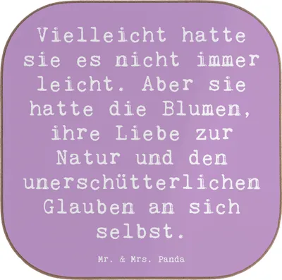 Produktbild von Mr. & Mrs. Panda Untersetzer für Gläser Spruch Hoffnung und Liebe - Lavendeltraum - Geschenk, gläseruntersetzer, bieruntersetzer, Coaster, Motivation, Tischuntersetzer
