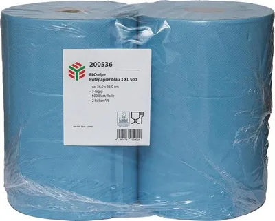 Produktbild von Putztuch ELOwipe XL L.ca. 360 mm x B.ca. 360 mm blau 3-lagig