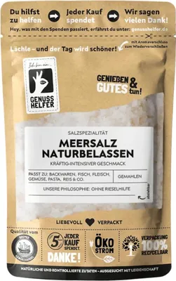 Produktbild von Meersalz naturbelassen, gemahlen, Salz zum Kochen, 250g