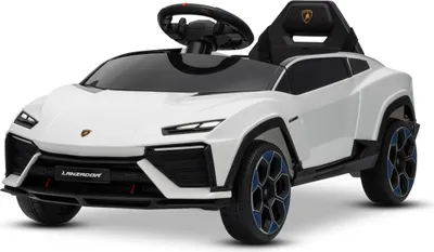Produktbild von Elektrisches Ride-on-Auto Lamborghini Lanzador 12V mit Hinterradantrieb, lizenziert (einsitzig), weiß, Lithiumbatterie, LED-Beleuchtung, breitem Sitz, 2,4-GHz-Fernbedienung, MP3-Player mit USB-/AUX-Eingang und Bluetooth-Verbindung