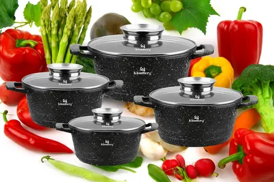 Produktbild von KlönBerg 8-teiliges Topfset | mit marmorierter Beschichtung | Kochtopf | mit Deckel | Antihaftbeschichtung | Induktion | ideal als Geschenk | KB3840