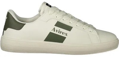 Image de Chaussures de sport blanches pour hommes, avec un détail vert et une semelle intérieure confortable