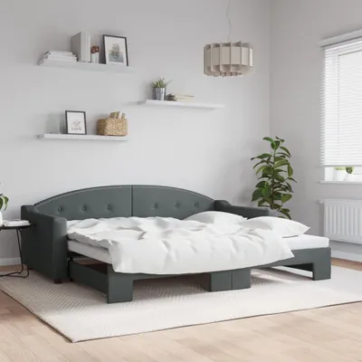 Immagine prodotto di Maison Exclusive - Divano letto estraibile grigio scuro 90x200 cm in tessuto
