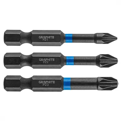 Obrázek produktu pro GRAPHITE Rázové bity PZ1/2/3 x 50 mm, 3 ks.