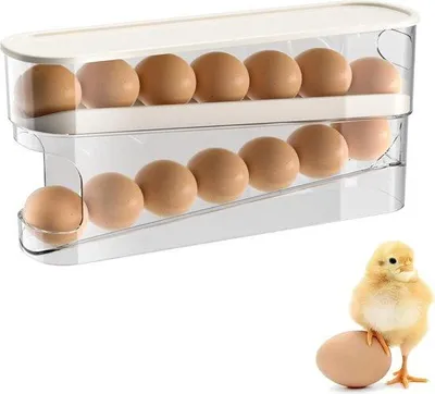 Produktbild von Famanu Eierhalter Kühlschrank - Kapazität für 14 Eier - Küchenorganizer für Arbeitsplatte