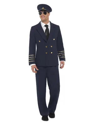 Produktbild von Pilotenkostüm Kostüm Pilot Flieger Piloten Gr. 48/50 (M), 52/54 (L), Größe:M