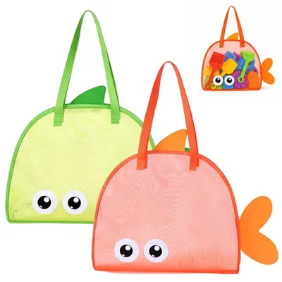 2 Netzstrandtaschen, Orange & Gelb-Grün, für Spielzeug