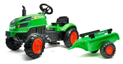 Zdjęcie produktu dla FALK Traktorek X Tractor Zielony z Przyczepką Klakson 2-5 Lat