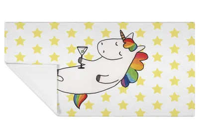 Produktbild von Mr. & Mrs. Panda Handtuch Einhorn Cocktail - Weiß - Geschenk, Freundin, 50x100, Unicorn, gesichtstuch, Frotteehandtuch, kleines, Spruch, Flauschtuch, Geburtstag