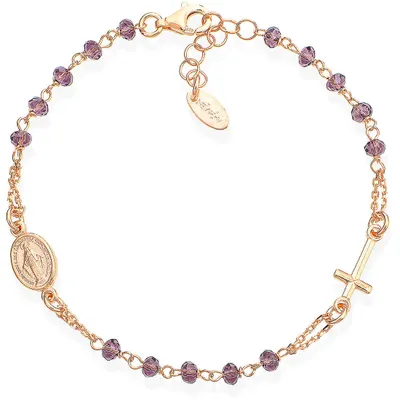 Immagine prodotto di Bracciali con ciondoli fissi Amen Rosé Collection Rosari - donna
