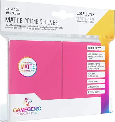 Immagine prodotto di Gamegenic - Maniche Matte Prime Rosa (100 maniche)