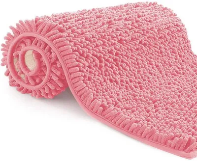 Obrázek produktu pro Růžová koupelnová předložka Unyqoos® z mikrovlákna s protiskluzovými vlastnostmi, pratelná a savá, 50 x 80 cm