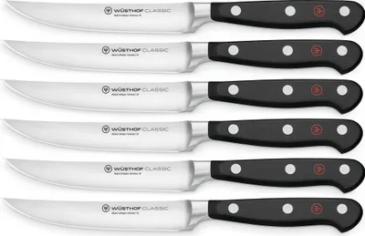 Produktbild von WÜSTHOF Classic, Klingenlänge: 12cm, schwarz, Steakmesser Set, 60-1120160601