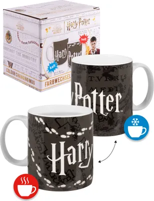 Produktbild von Harry Potter Zaubertasse - Marauders Map Kaffeetasse Becher Kaffeebecher Tasse aus Keramik Farbwechseltasse 320 ml