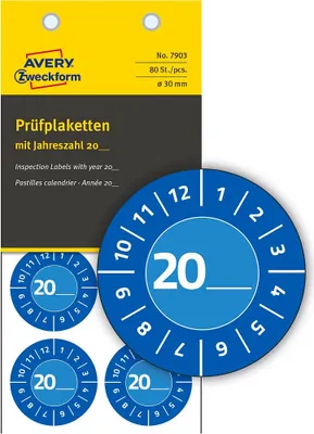 Immagine prodotto di AVERY Zweckform 7903 80 AVERY Zweckform Prüfplaketten 7903 blau