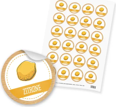 Produktbild von itenga 24x Sticker "Zitrone" (Motiv 180)