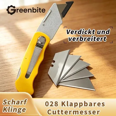 Produktbild von Zinklegierung+ABS Klappbares Cuttermesser Universal-Teppichmesser mit 5 Klingen