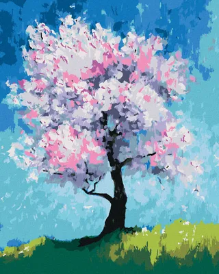 Produktbild von Zuty - Malen nach Zahlen - BLÜHENDER KIRSCHBAUM, 40x50 cm, mit Keilrahmen (bereits gespannt)