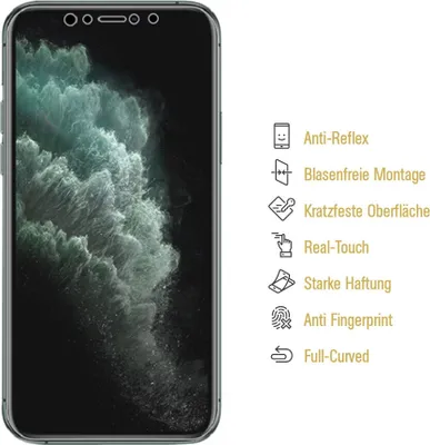 Produktbild von 4x Panzerfolie für iPhone XS FULL COVER ANTI-SCHOCK Displayschutzfolie MATT