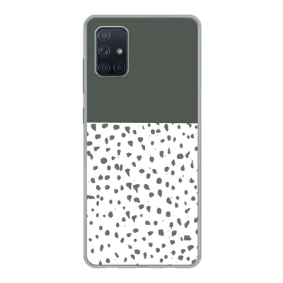 Produktbild von MuchoWow® Handyhülle Schutzhülle Hülle für Samsung Galaxy A71 Polka dots - Grau - Weiß Silikon Softcase Handy Hülle - Kartenbesitzer