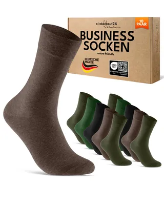 Produktbild von Herren Socken Businesssocken Anzugsocken Baumwolle Exclusive Line - 70101T Grün/Braun/Schwarz 39-42 10 Paar