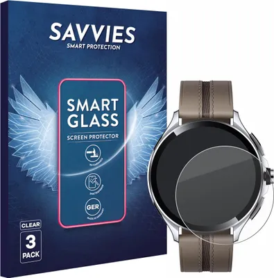 Produktbild von 3x Savvies Schutzglas Folie für Xiaomi Watch 2 Pro 9H Panzer Schutzfolie Glas Displayschutz klar transparent