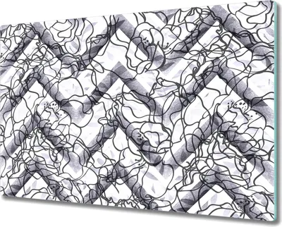 Produktbild von Glas Schneidebrett Herdabdeckplatten Schneideplatten - 80x52 cm - Abstrakt Blumen