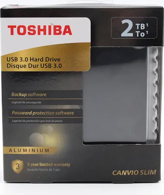 Produktbild von Toshiba Canvio Slim externe Festplatte 2 TB 2,5" Micro-USB B 3.2 Gen 1 (3.1 Gen 1) Schwarz