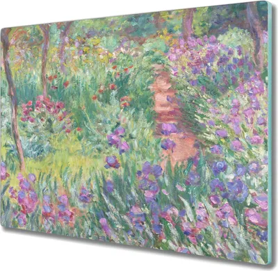 Produktbild von Coloray Hackbrett Kochplattenabdeckung Herdabdeckplatte 60x52 cm Schneidebrett Küchenbrett - Garten in Giverny Monet