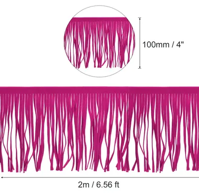 Produktbild von 2 Meter 10cm Kunstleder Fransenborte Doppelseitige Leder N?hen Quasten Fransen fš¹r DIY N?hen Kleid Handwerk Rock Dekoration, Rosarot