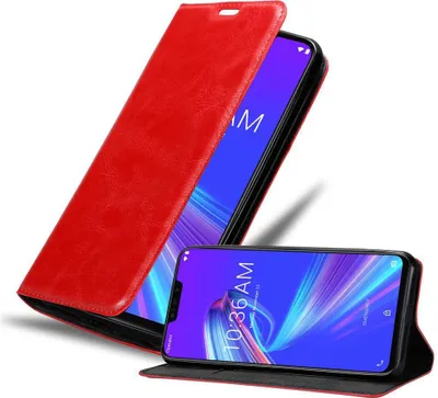 Produktbild von Cadorabo Hülle für Asus ZenFone MAX M2 Schutz Hülle in Rot Handyhülle Etui Case Cover Magnetverschluss