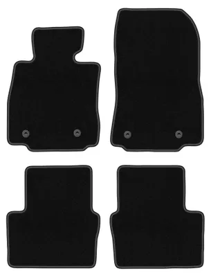 Zdjęcie produktu dla Dywaniki samochodowe welurowe BASIC do: Mazda 2 III (2015-, hatchback) czarne, z mocowaniami
