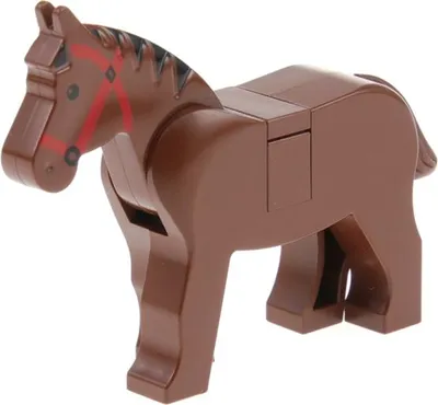 Produktbild von 1x Lego Tier Pferd braun Zaumzeug Mähne schwarz Rückenstein Indianer 4493c01pb01