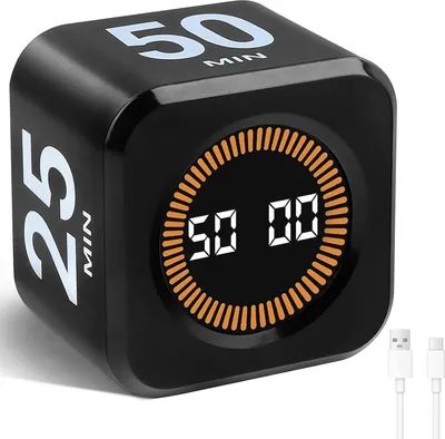 Produktbild von OKWISH Eieruhren, Digitaler Timer mit LED-Display, Sichtbarer Countdown, Type-C Aufladung, Präzise Zeitanzeige für Küche, Büro & Zuhause, Schwarz