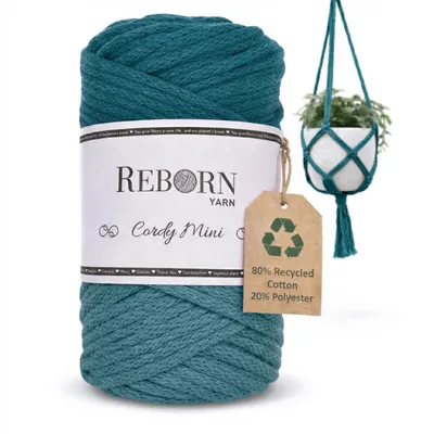 Produktbild von Makramee Garn 3mm Cordy Mini, 250g Baumwollkordel, weich & reißfest 131 Ocean Teal