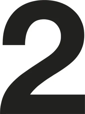 Produktbild von Klebeziffer "2" schwarz 35 mm