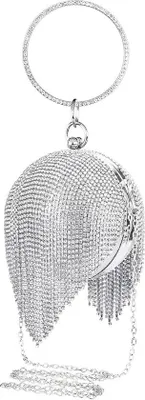 Produktbild von Famanu Clutch Portemonnee Kristallverzierungen - Silber