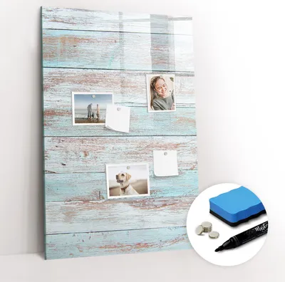 Produktbild von Magnetische Wandtafel - Schwarzer Marker + Schwamm + Magnete - 60 x 90 cm - Pastellfarbene Tafeln