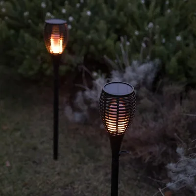 Solar-Fackel LED-Flammeneffekt warmweiß 80 cm