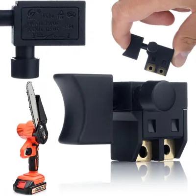 Image de Rosfix Kit deavec Interrupteur, Compartiment pour Batterie et LED – Pour mini-tronçonneuse Orange Piranhia 21V | 2 Câbles