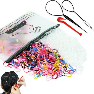 Produktbild von Mini Haargummis 1000 Stück Elastische Gummibänder Mädchen Haarflechten Dreadlocks