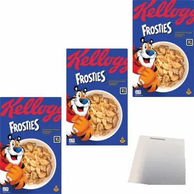 Produktbild von Kellogg's Frosties 3er Pack (3x400g Packlung) + usy Block