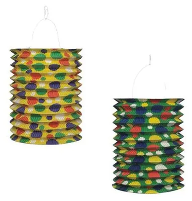 Produktbild von Zuglaternen 2er Set Ø 15 cm 20 cm Konfetti PAPSTAR Deko Party Beleuchtung
