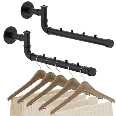 Produktbild von Handtuchhalter 2 Stück, schwarz, für Badezimmer, Wandmontage, Metall