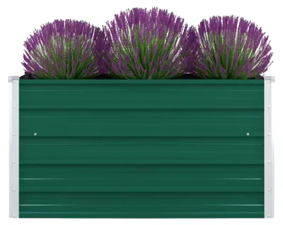 Produktbild von Gartenbeet 100x100x45 cm aus verzinktem Stahl, grün