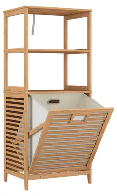 Productafbeelding van Halfhoge kast Vicco Novaro Bamboe 48.3 x 114 cm met wasmand, Model 55323