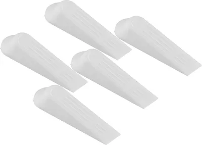 Immagine prodotto di Alpina, set di fermaporta 5 pezzi in plastica antiscivolo cuneo per porta facile da inserire, bianco